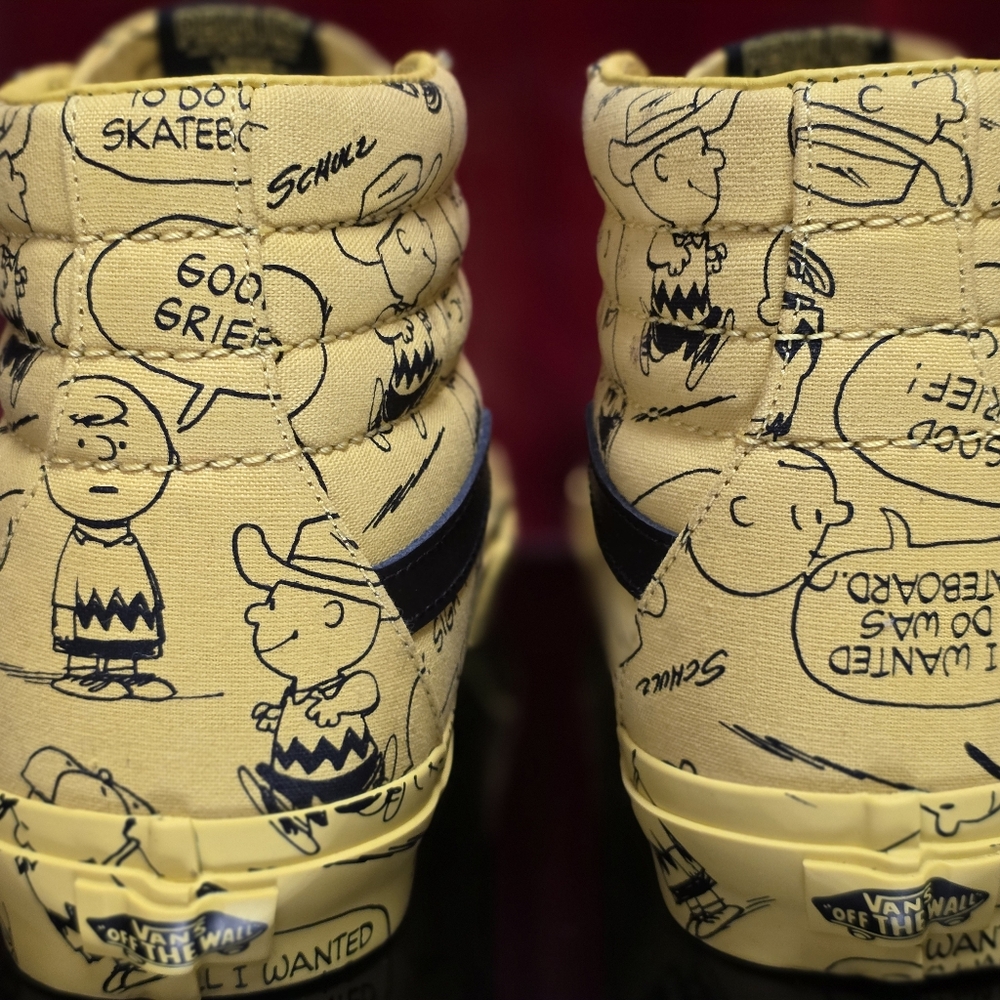 Vans x Peanuts SK8 Hi Reissue Charlie Brown Yellow Men’s 12 Women's 13.5 - Picture 4 of 11